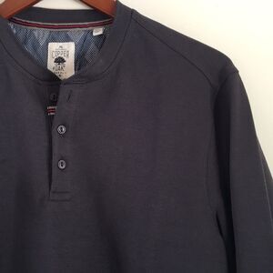 Copper & Oak Supply Blue Gray Long Sleeve Henley Shirt | Size Medium